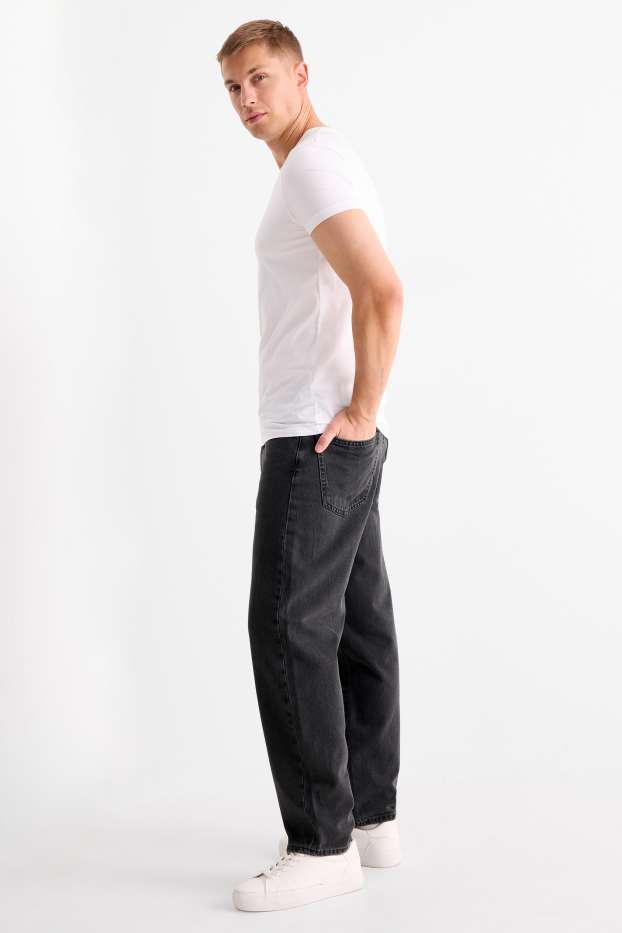 Men - Barrel jeans - denim-dark gray