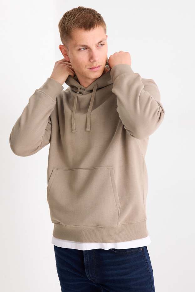 Heren - Hoodie - taupe
