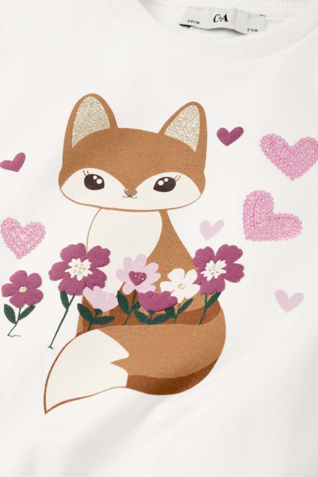 Kinder Mädchen - Fuchs - Sweatshirt - weiss