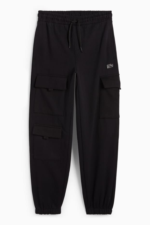 Copii - Băieți - Pantaloni de trening cargo - negru