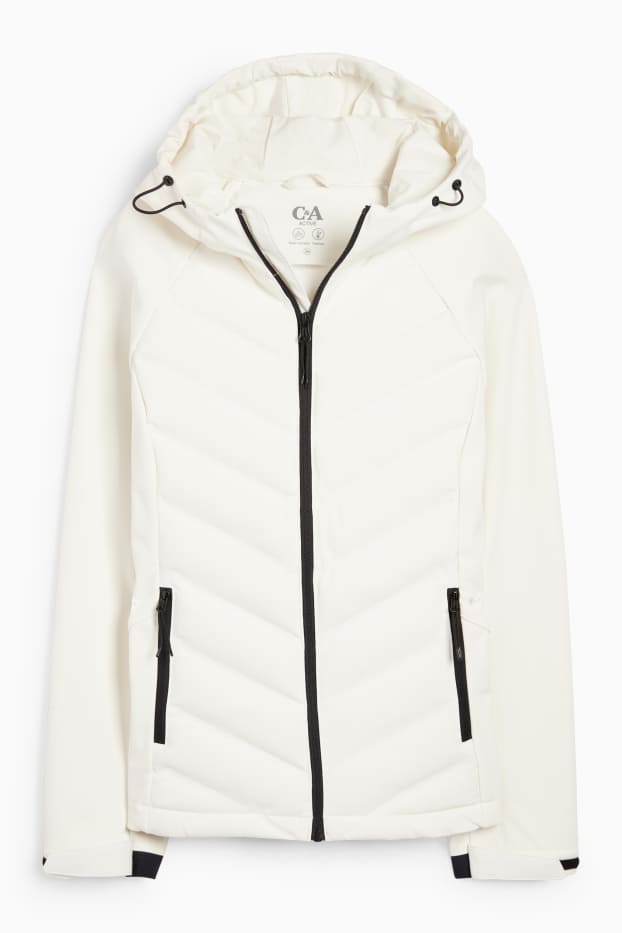 Damen - Funktions-Thermojacke mit Kapuze - wasserabweisend - cremeweiss