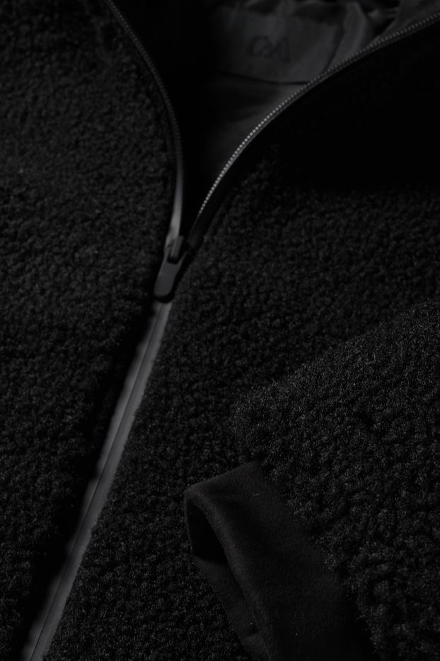 Damen - Teddy-Jacke - schwarz