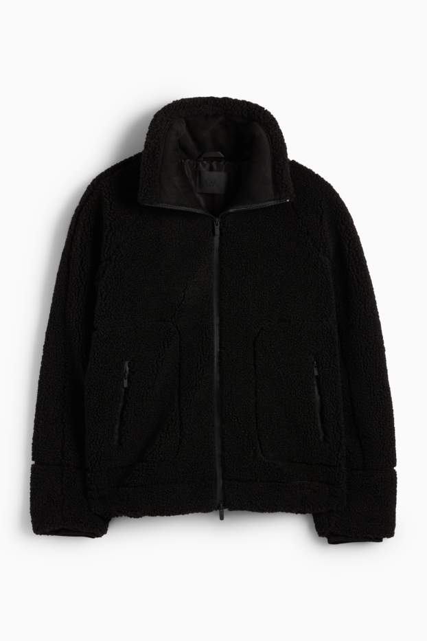 Damen - Teddy-Jacke - schwarz