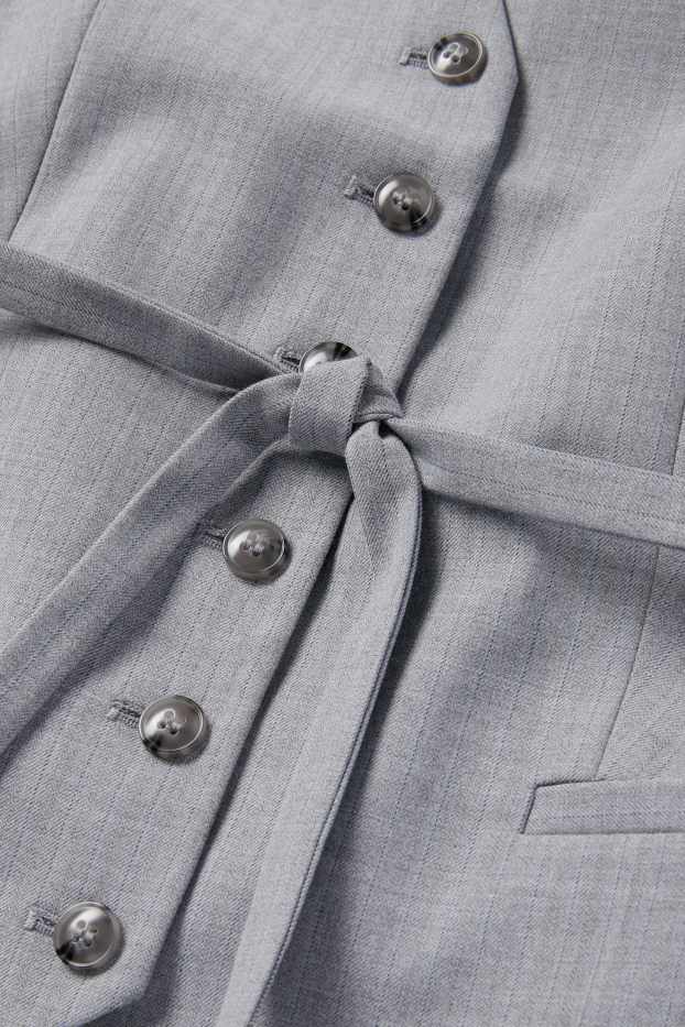 Women - Business waistcoat - regular fit - pinstripes - gray