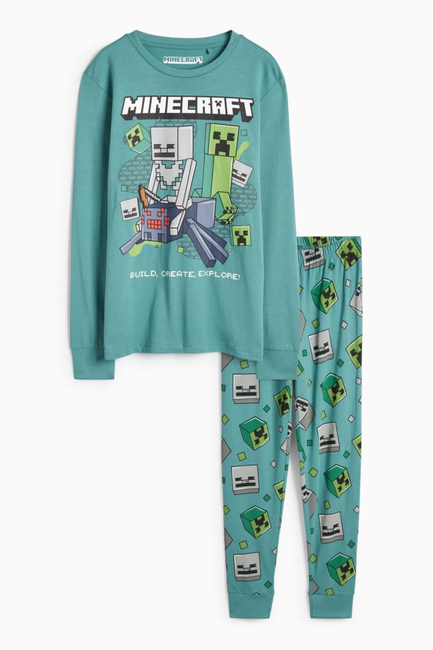 Kinder Jungen - Minecraft - Pyjama - 2 teilig - grün