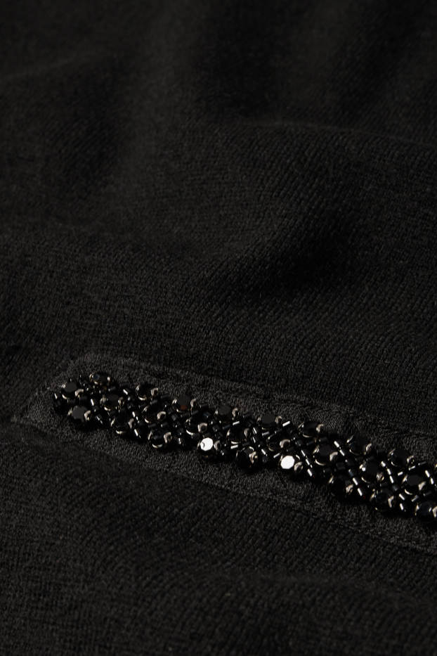 Damen - Strickkleid - Straight Fit - schwarz
