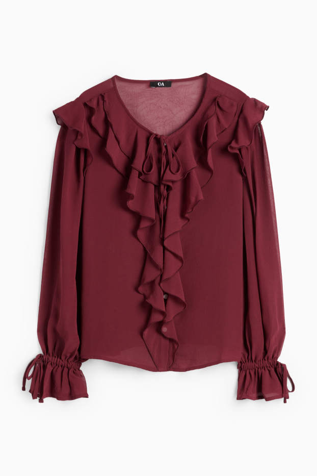 Women - Blouse - bordeaux