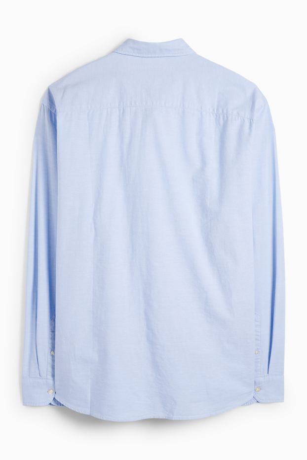 Men - Shirt - regular fit - button-down collar - light blue