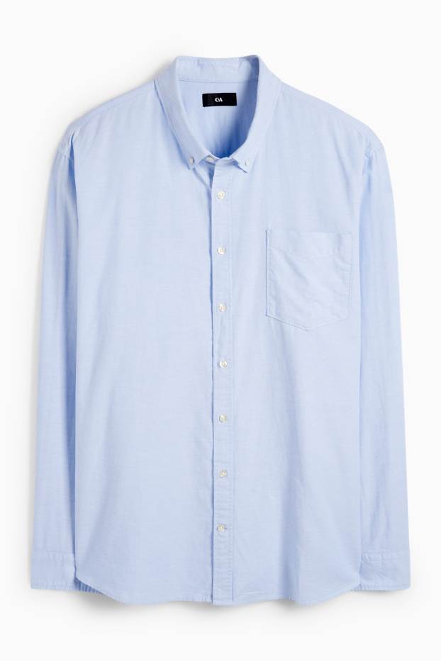 Men - Shirt - regular fit - button-down collar - light blue
