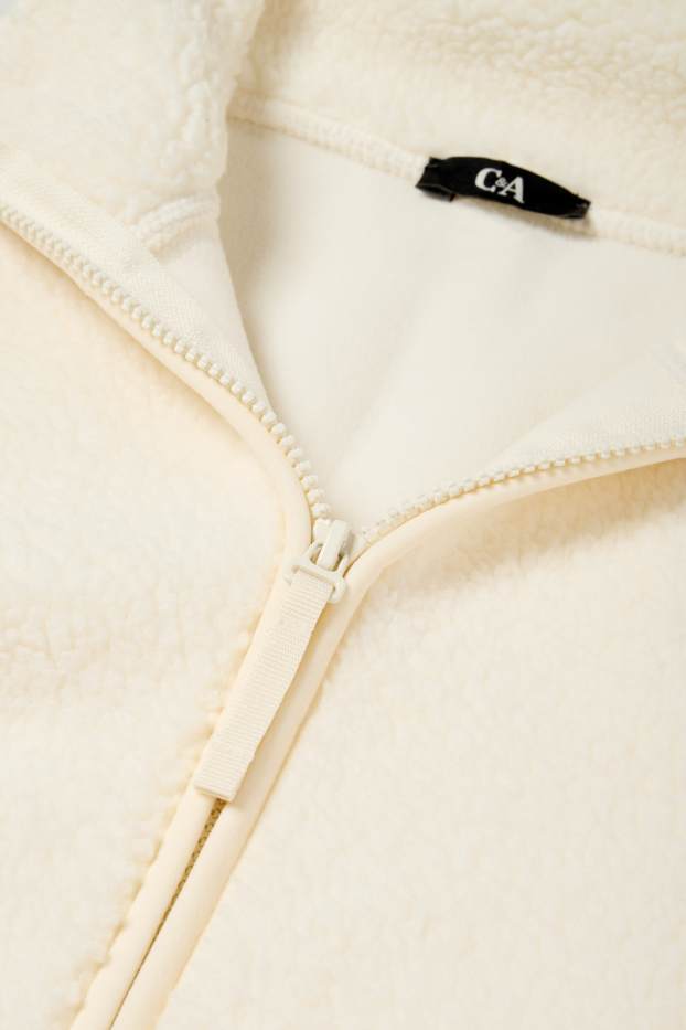 Damen - Teddy-Sweatjacke - cremeweiß