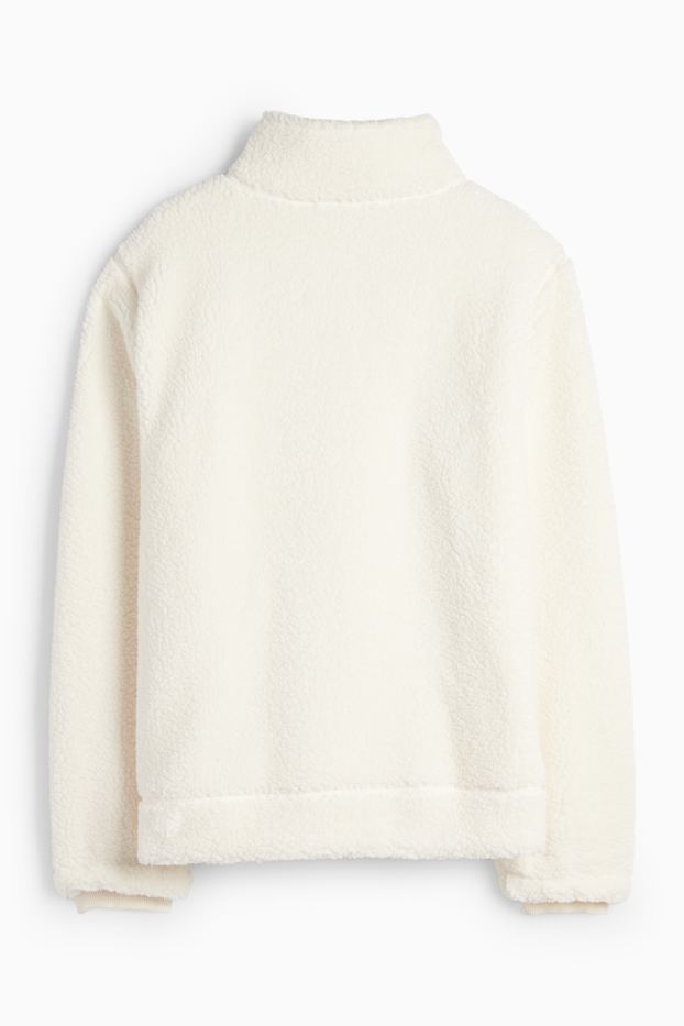 Damen - Teddy-Sweatjacke - cremeweiß