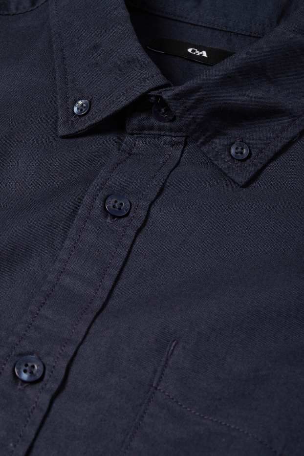 Herren - Hemd - Regular Fit - Button-down - dunkelblau