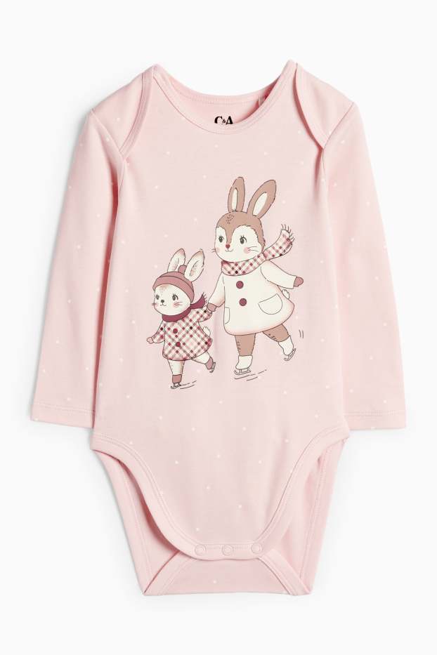 Baby Mädchen - Häschen - Baby-Body - rosa