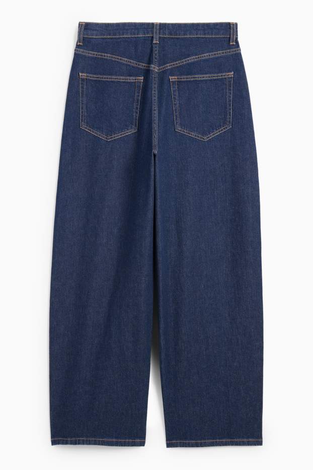 Damen - Balloon Jeans - Mid Waist - dunkeljeansblau