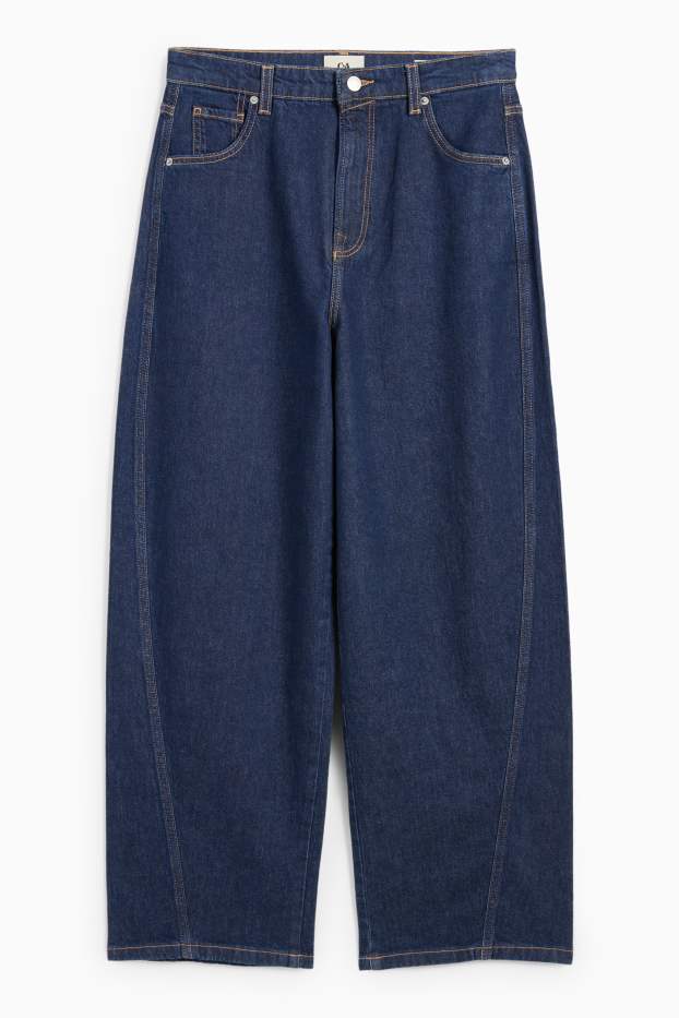 Damen - Balloon Jeans - Mid Waist - dunkeljeansblau