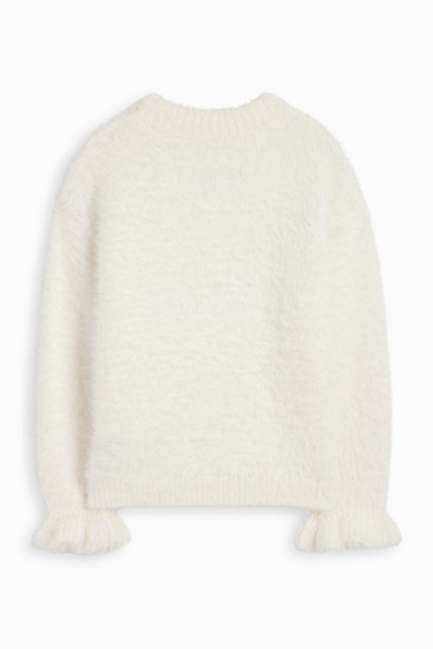 Enfants filles - La Reine des Neiges - pull - blanc crème