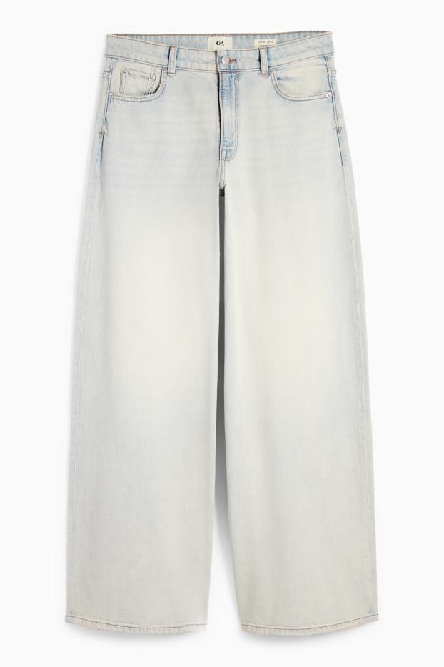 Damen - Wide Leg Jeans - Low Waist - helljeansblau