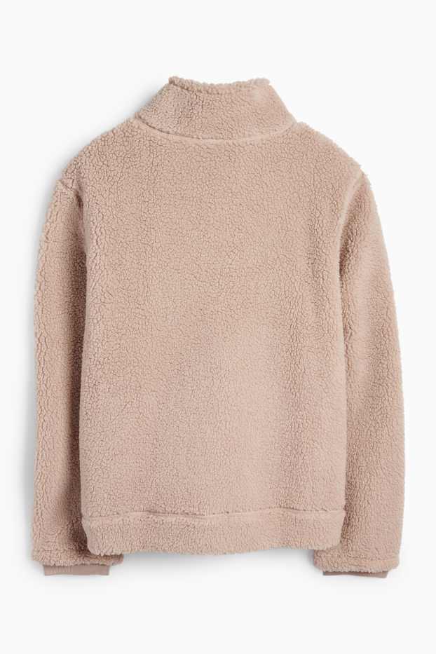 Femmes - Sweat zippé en peluche - beige