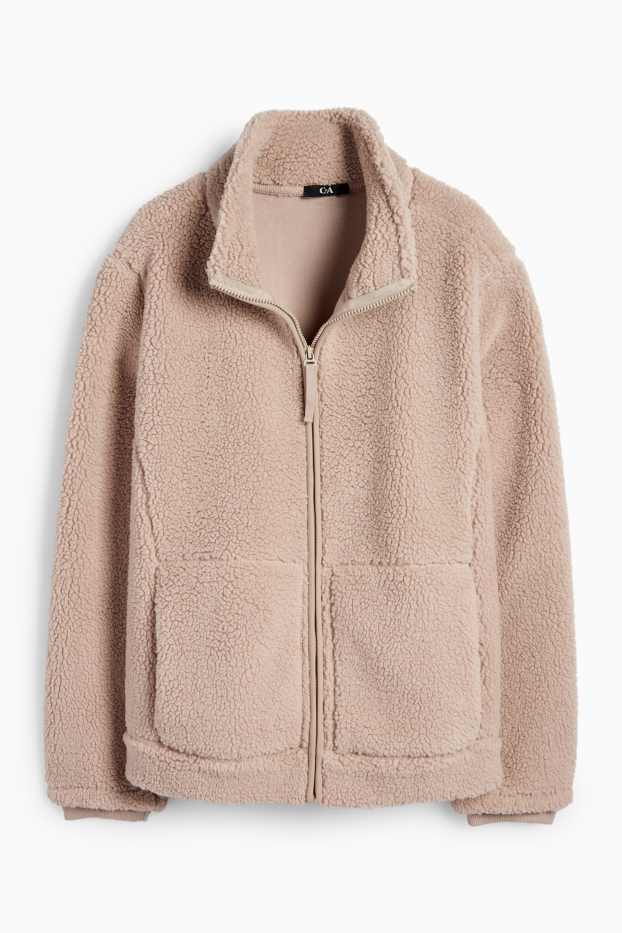 Femmes - Sweat zippé en peluche - beige