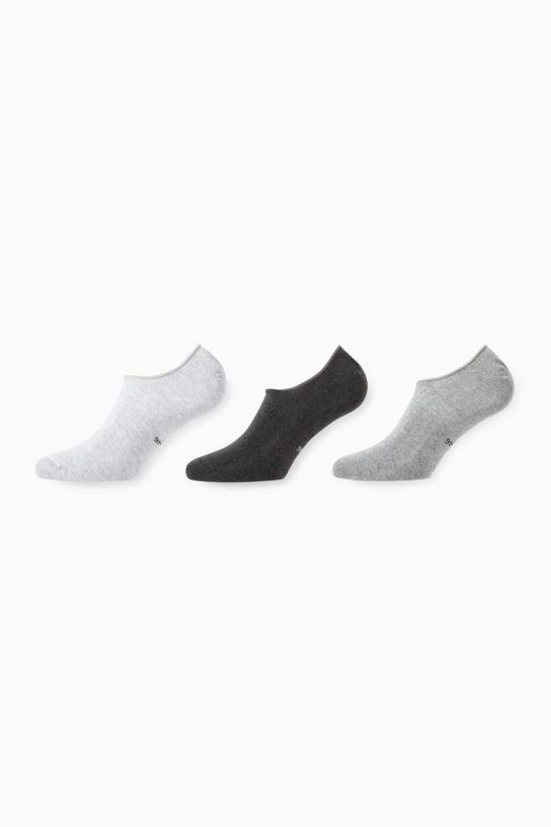 Hommes - Lot de 3 paires - chaussinettes - gris / noir