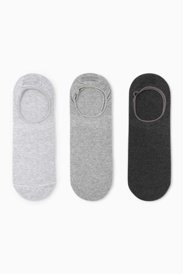 Hommes - Lot de 3 paires - chaussinettes - gris / noir