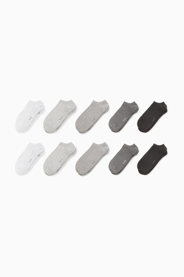 Herren - Multipack 10er - Sneakersocken - grau-melange