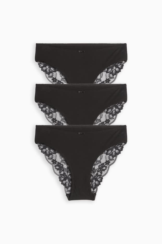 Damen - Multipack 3er - Slip - schwarz
