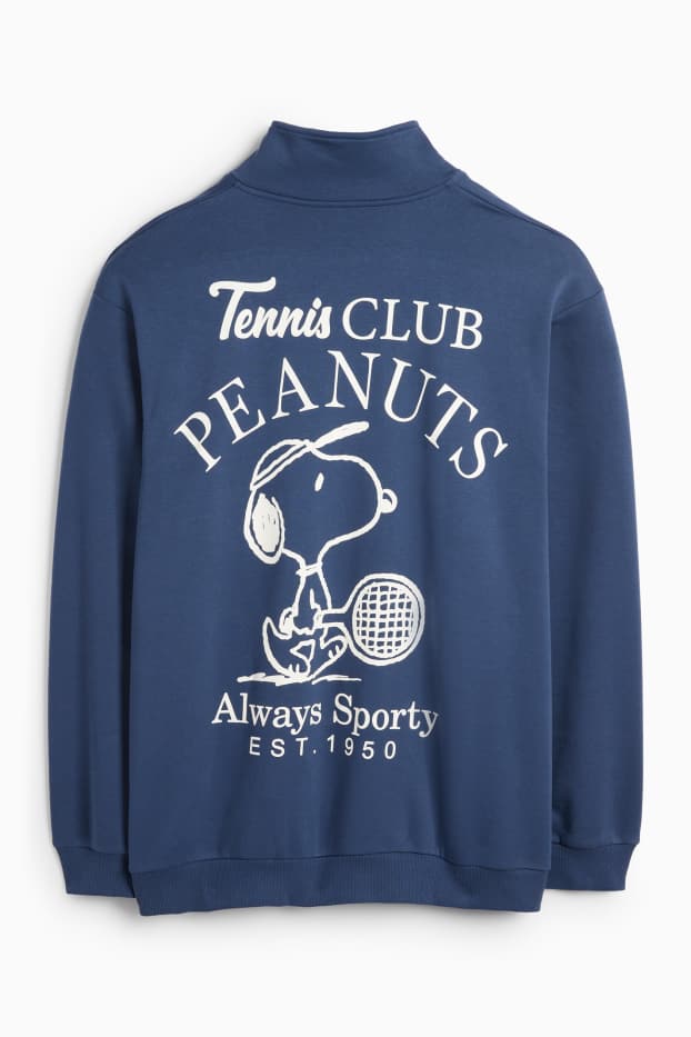 Bărbați - Bluză de molton - Peanuts - albastru închis