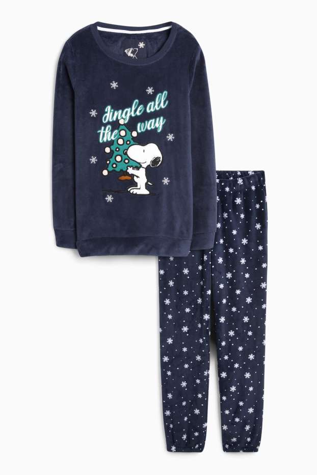 Damen - Weihnachts-Pyjama - Snoopy - dunkelblau
