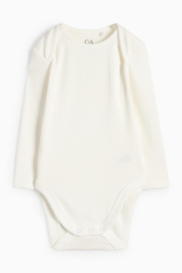Unisex - Eisbär - Strampler-Set - gerippt - 2 teilig - grau