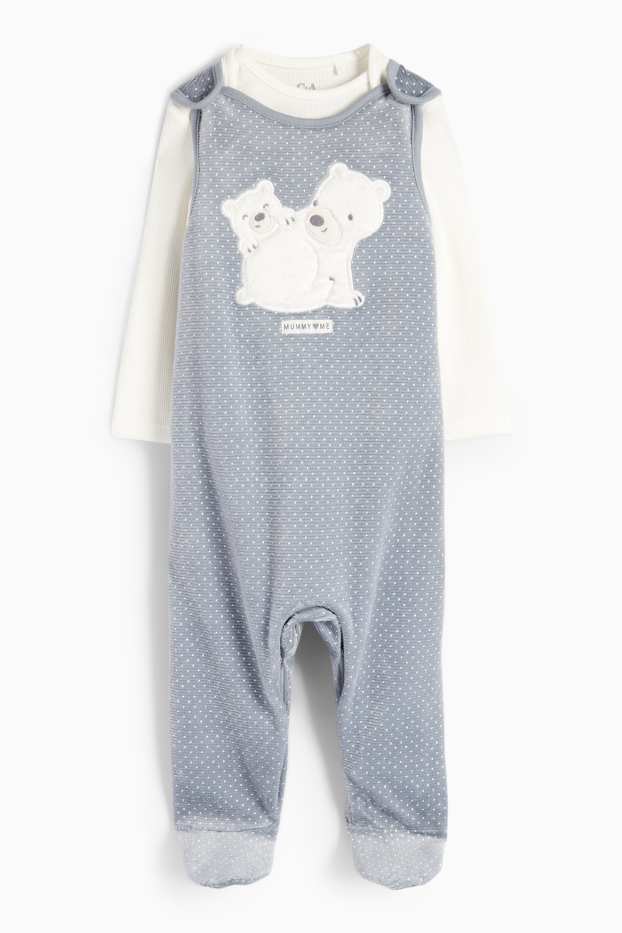 Unisex - IJsbeer - boxpakjeset - ribstof - 2-delig - grijs