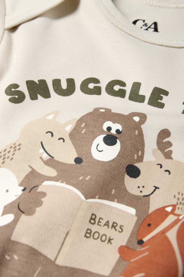 Baby Jungen - Waldtiere - Baby-Body - hellbeige