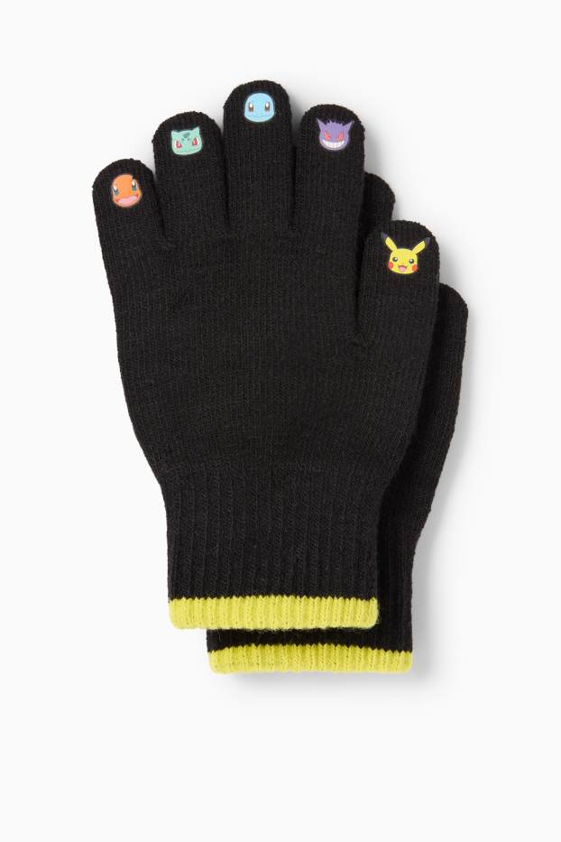 Kinder Buben - Pokémon - Handschuhe - schwarz