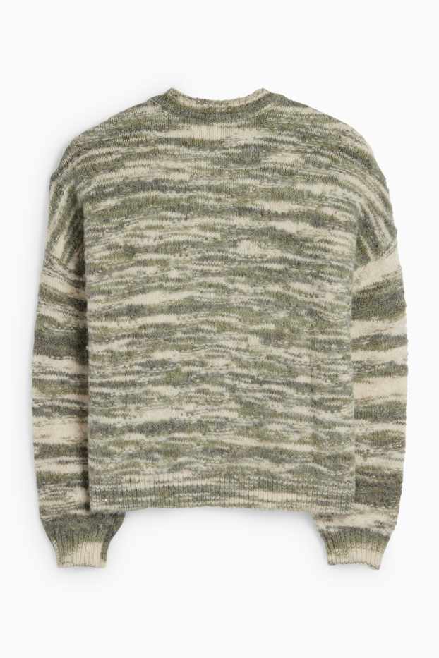 Damen - Pullover - strukturiert - grün