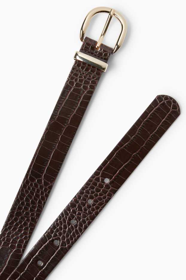 Dames - Riem - imitatieleer - donkerbruin
