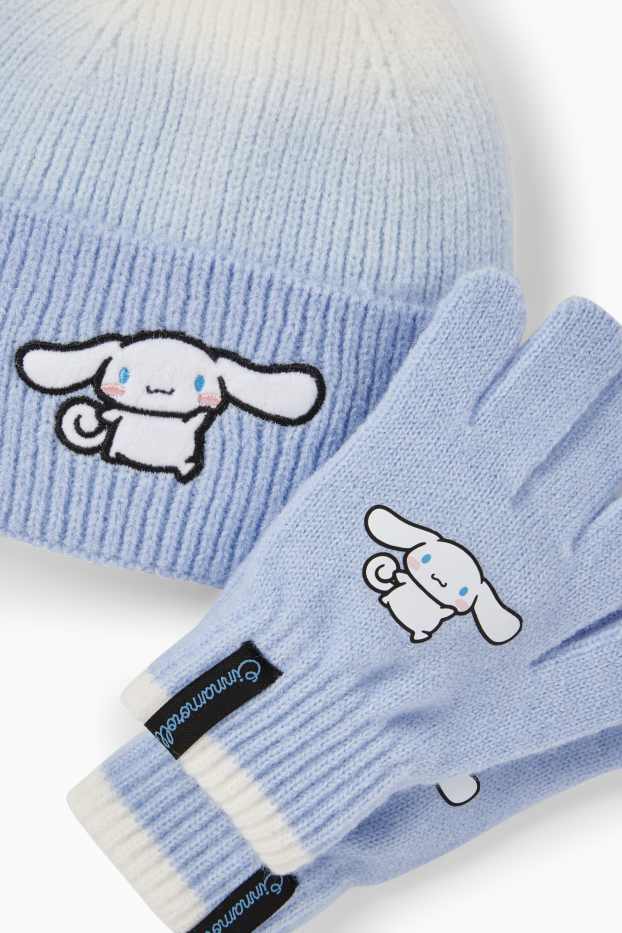 Enfants filles - Cinnamoroll - ensemble - bonnet et gants - 2 pièces - bleu clair