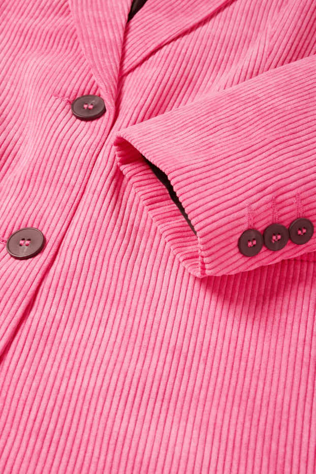 Damen - Cord-Longblazer - Regular Fit - pink