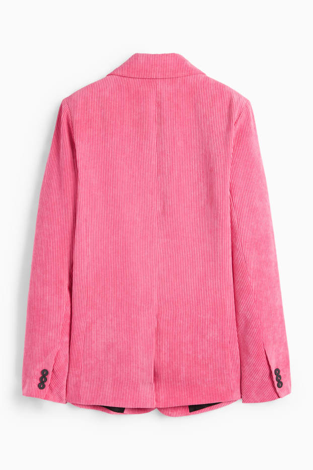 Damen - Cord-Longblazer - Regular Fit - pink
