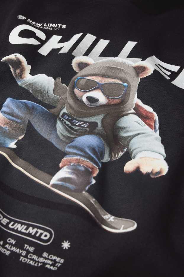 Kinder Jungen - Snowboard - Hoodie - schwarz
