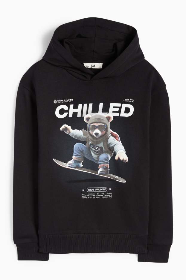 Kinder Jungen - Snowboard - Hoodie - schwarz