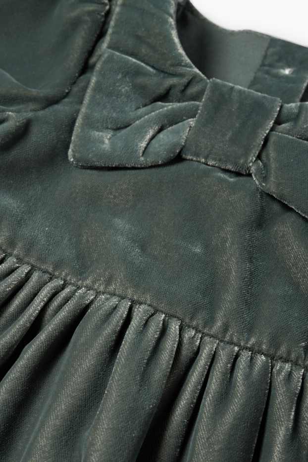 Baby Mädchen - Baby-Samtkleid - festlich - dunkelgrün