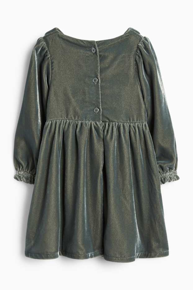 Baby Mädchen - Baby-Samtkleid - festlich - dunkelgrün
