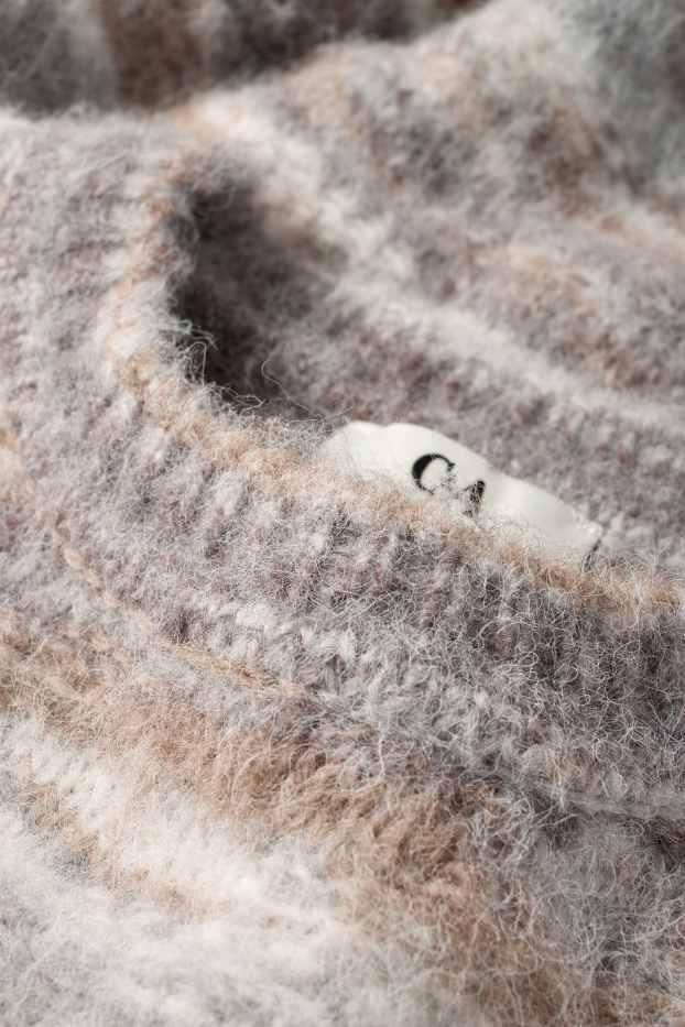 Damen - Pullover - strukturiert - hellgrau