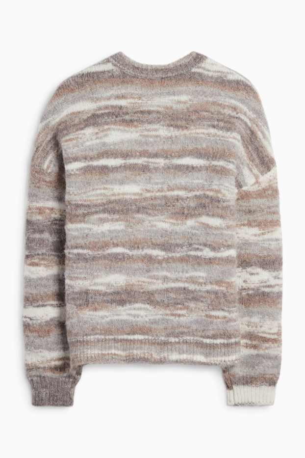 Damen - Pullover - strukturiert - hellgrau