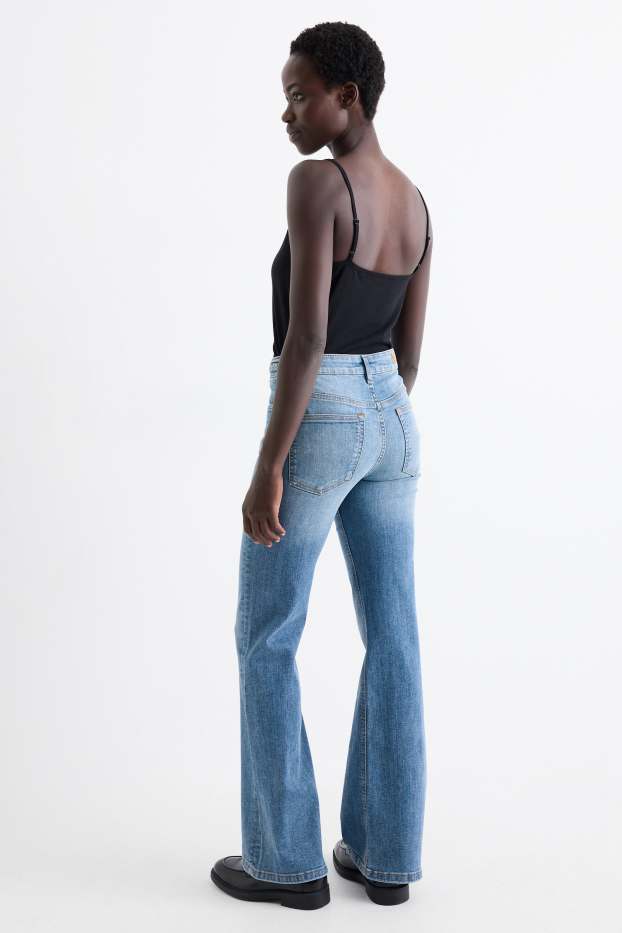 Damen - Flared Jeans - Mid Waist - LYCRA® - jeansblau