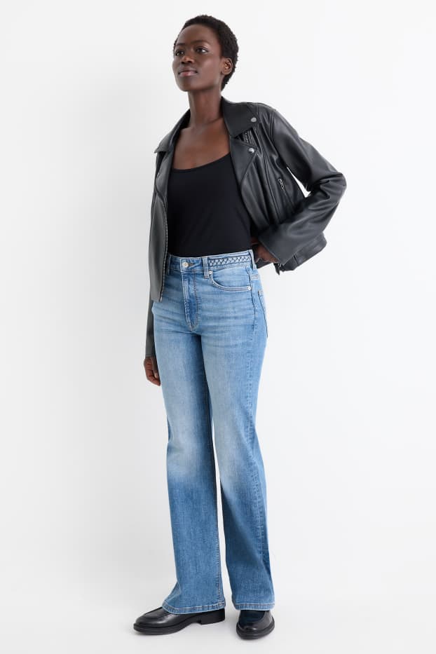 Damen - Flared Jeans - Mid Waist - LYCRA® - jeansblau