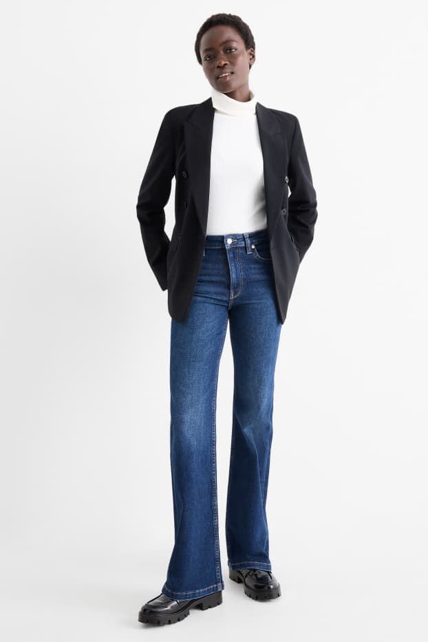 Women - Flared jeans - mid-rise waist - LYCRA® - blue denim