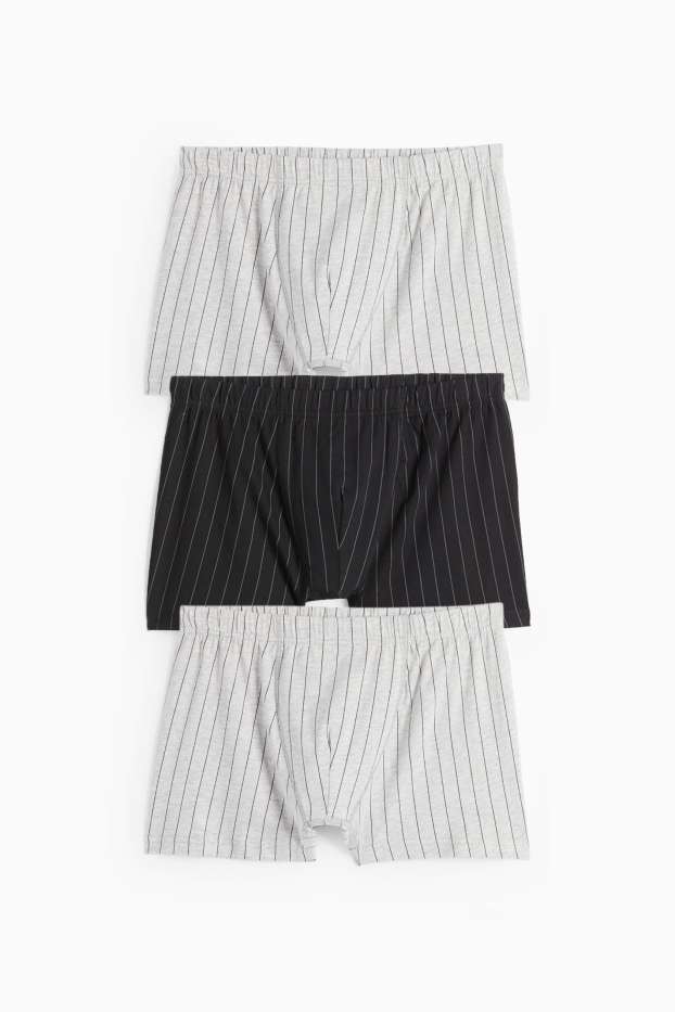 Heren - Set van 3 - trunk - krijtstrepen - zwart