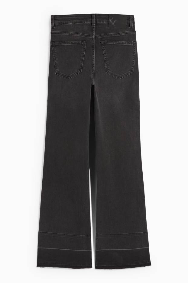 Damen - Flared Jeans - Mid Waist - dunkeljeansgrau