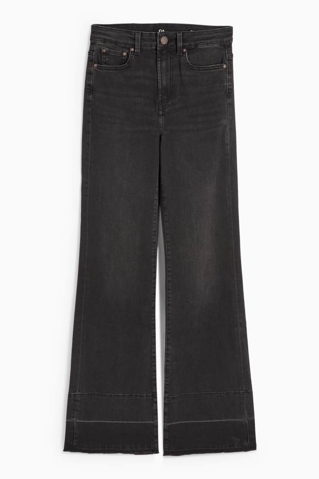 Damen - Flared Jeans - Mid Waist - dunkeljeansgrau